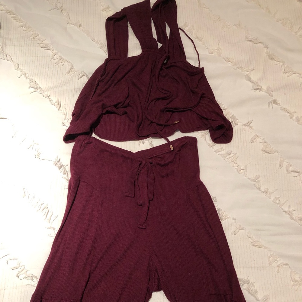 Free People Maroon Set